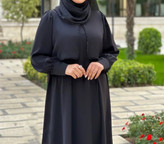 مانتو عبایی. زنانه. مدل متینا. جنس الیزه. کار شده با مغزی کریستالی